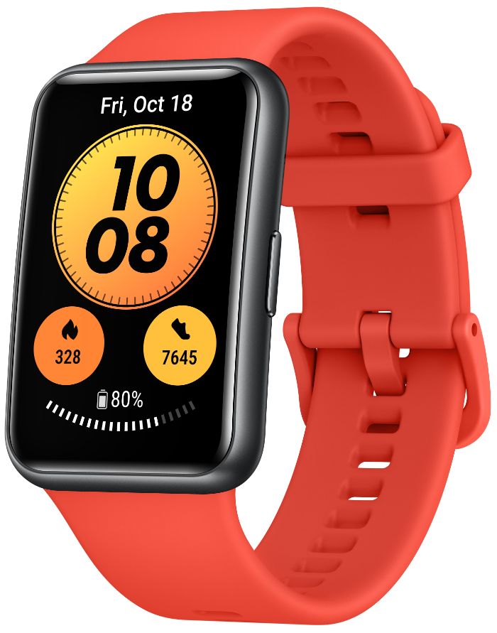 HUAWEI Watch Fit new Smartwatch Silikon, 80-120 mm (Standard), 80-102 mm (kurz), Pomelo Red
