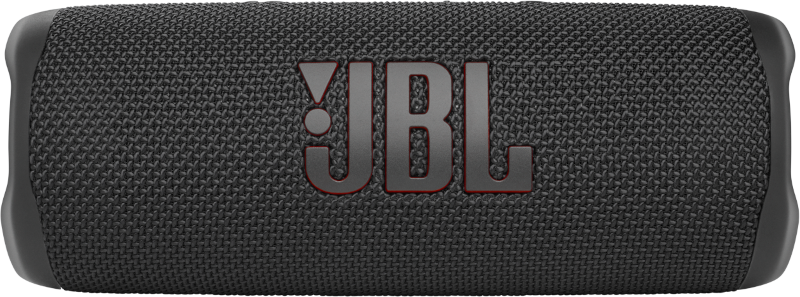 Un haut-parleur JBL noir avec le logo JBL en texte rouge.