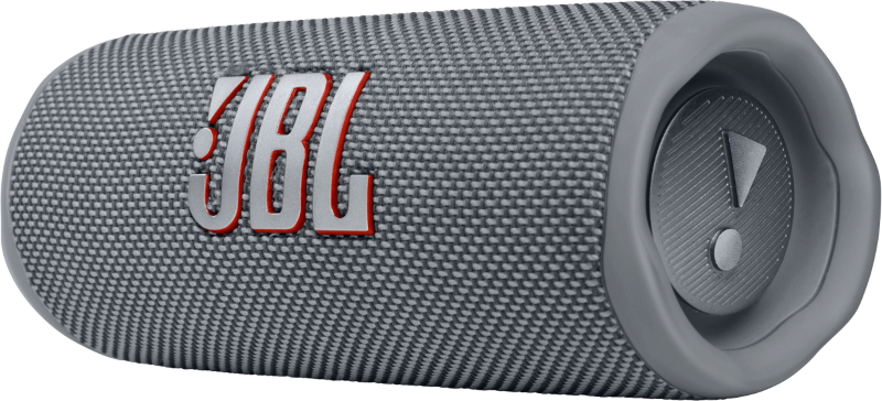 Haut-parleur JBL gris avec logo JBL.