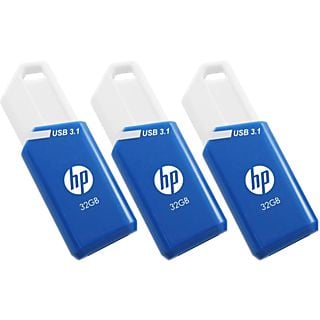 HP 32GB USB Stick HP x755w, 3er Pack, USB-A 3.1, Blau/Weiß