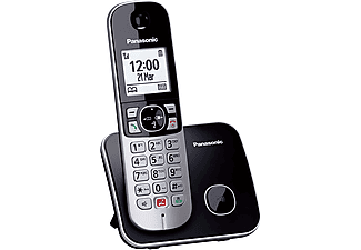 Teléfono - Panasonic KX-TG6851SP, Inalámbrico, Identificación de llamadas, No molestar, Negro + Base