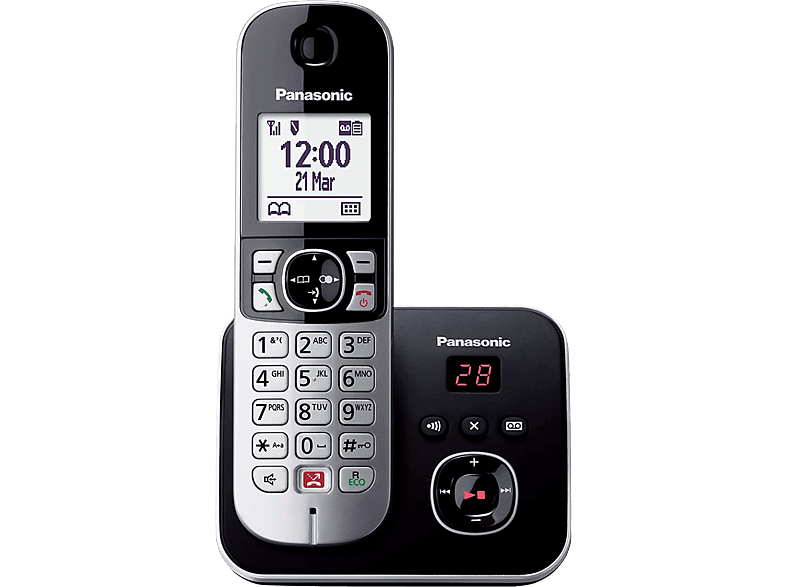 Teléfono  Panasonic KX-TG6861SP, Inalámbrico, Bloqueo Llamadas,  Contestador, Manos Libres, No Molestar, Negro