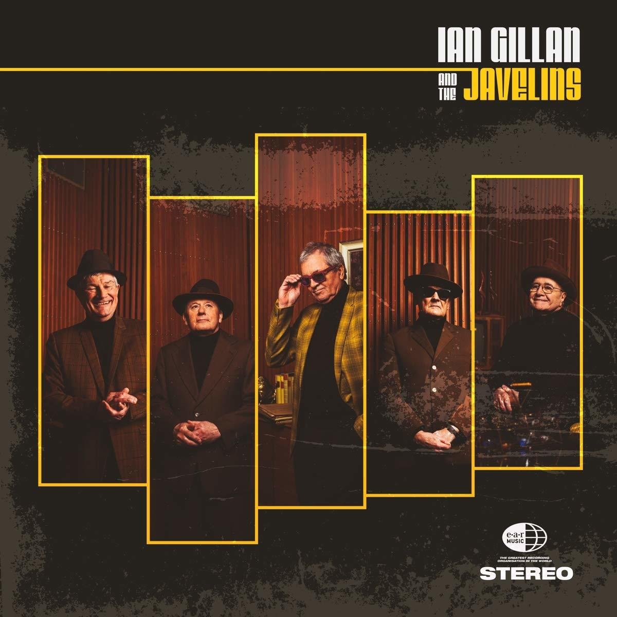 Albumcover: Ian Gillan and the Javelins, mit Bandmitgliedern im Retro-Stil.