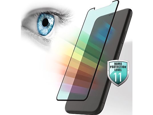 HAMA Anti-lumière bleue + antibactérien. - Verre de protection (Convient pour le modèle: Apple iPhone 13 mini)