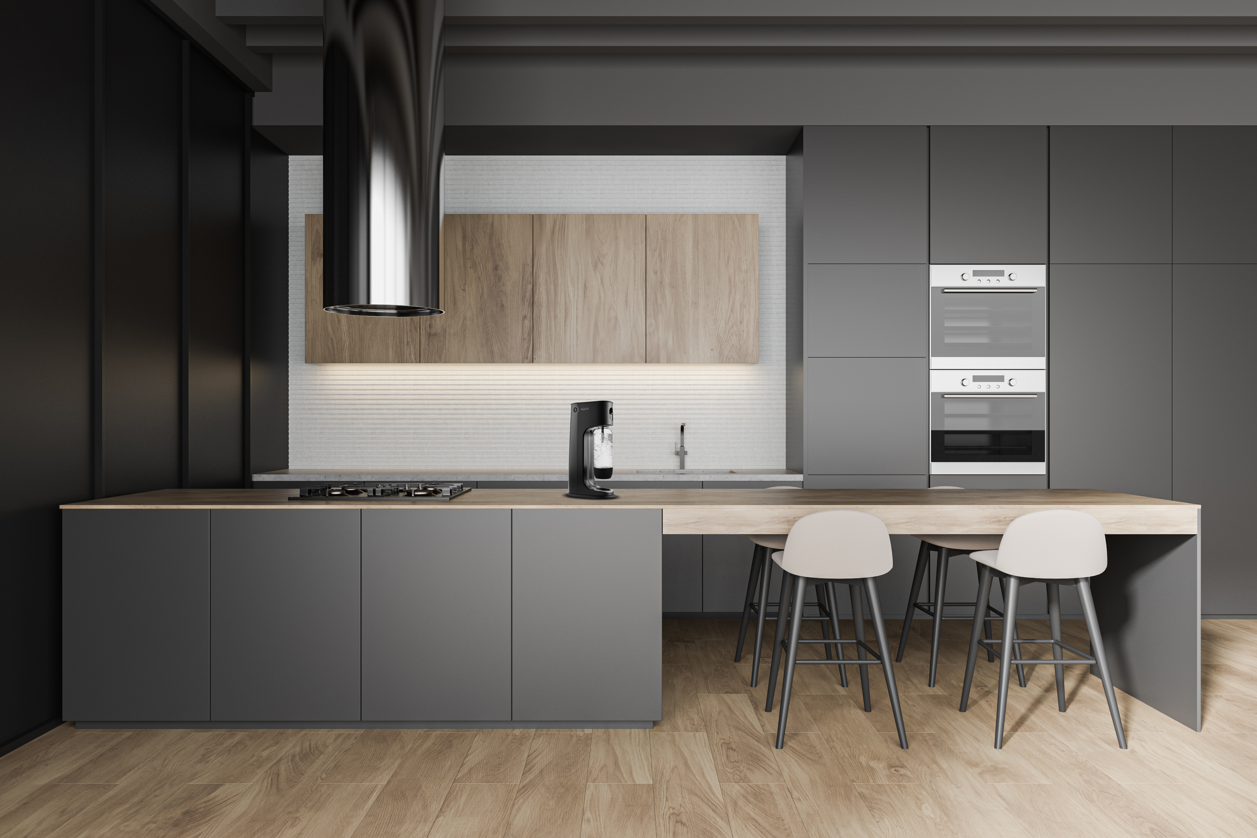 AQVIA Soda Maschine Balance Black Wassersprudler , Schwarz