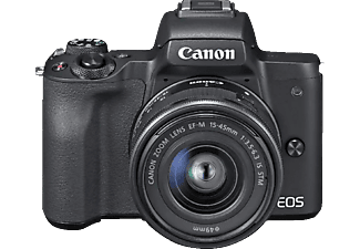 CANON EOS M50 Kit Systemkamera mit Objektiv 15-45 mm f/6.3, 7,5 cm Display Touchscreen, WLAN