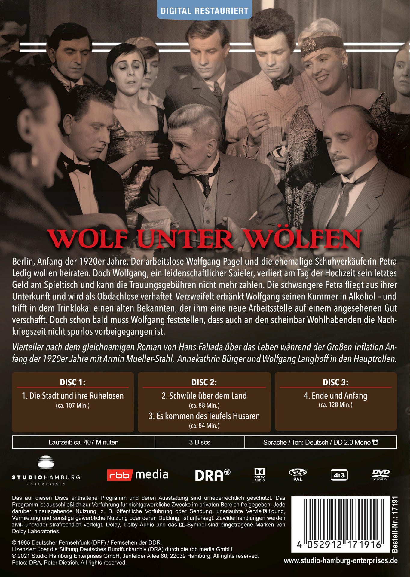 Ein Filmplakat mit deutschem Text und Bildern von Schauspielern.
