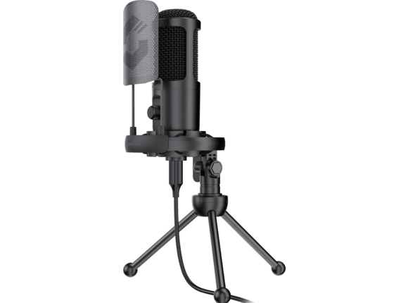 SL-800013-BK Plug & Play schwarz SPEEDLINK Audis PRO Desktop Streaming Microphone Stream Mikrofon mit Ständer und Shock-Mount 