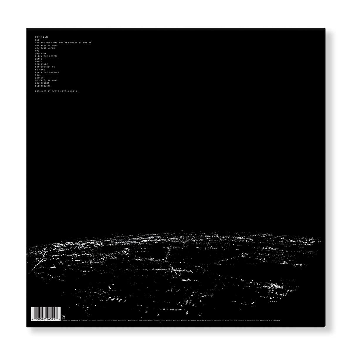 La pochette de l'album montre un horizon urbain détaillé sur fond noir avec les titres des chansons.