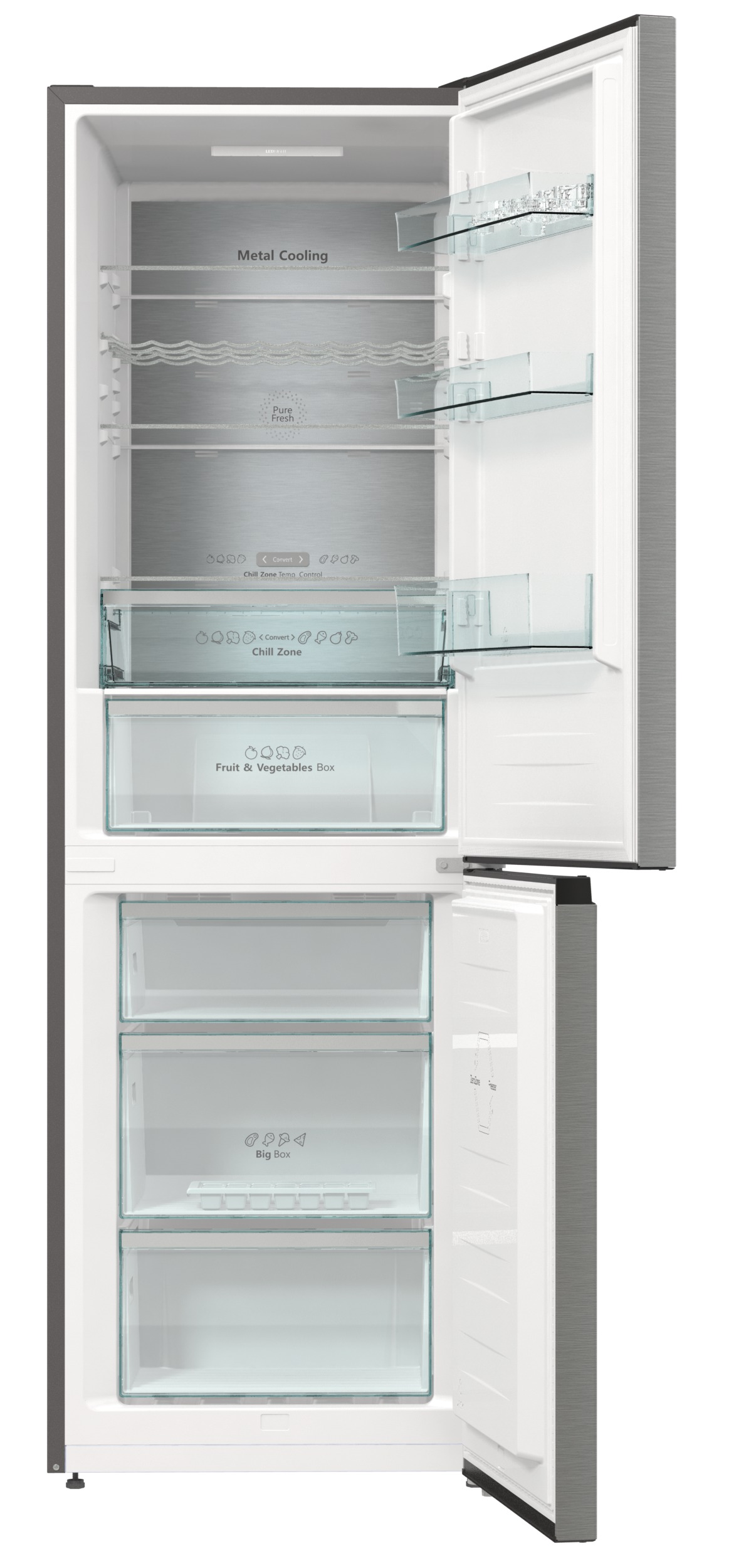 HISENSE RB424N4CIC Kühlgefrierkombination (C, 326 l, 1850 mm hoch, Silber)