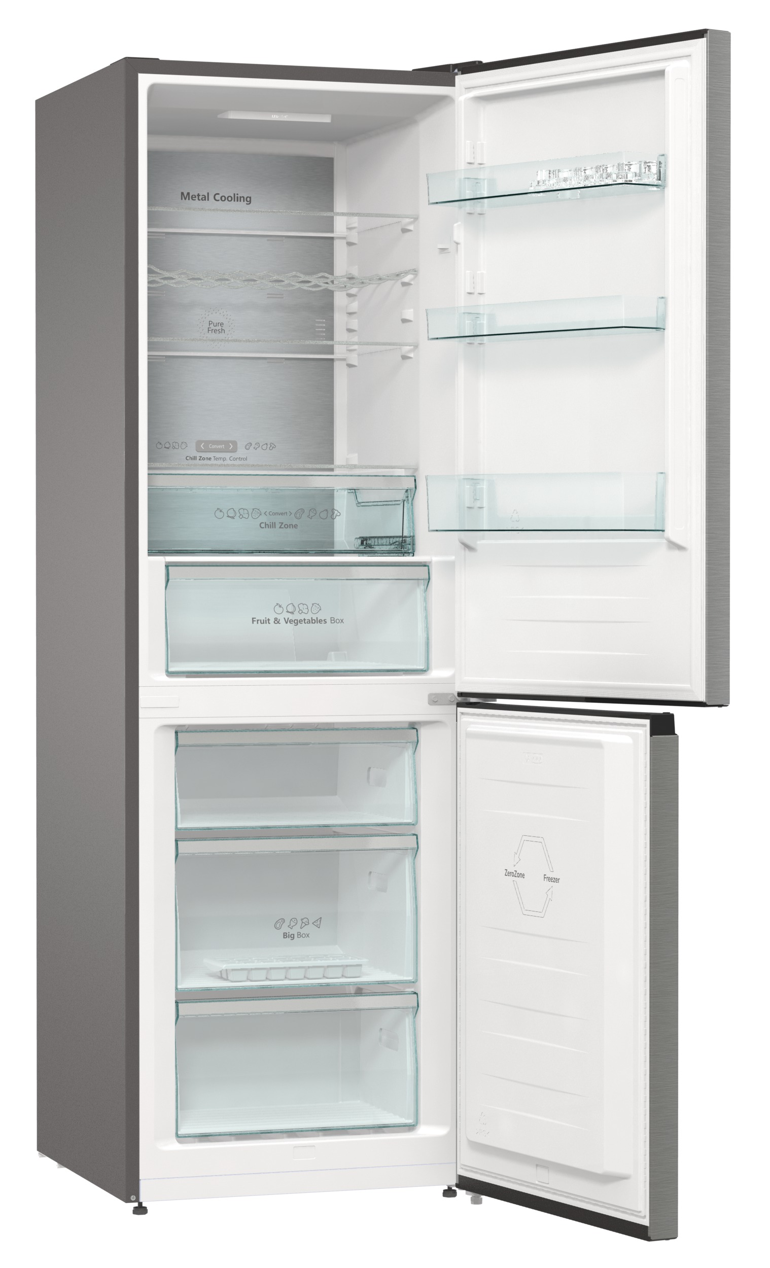 HISENSE RB424N4CIC Kühlgefrierkombination (C, 326 l, 1850 mm hoch, Silber)