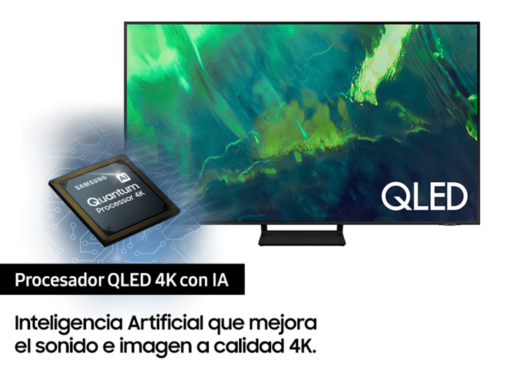 TV QLED 55" - Samsung 55Q70AATXXC, UHD 4K, Quantum 4K, Smart TV, HDR10+, Tizen, Quantum Dot, Negro