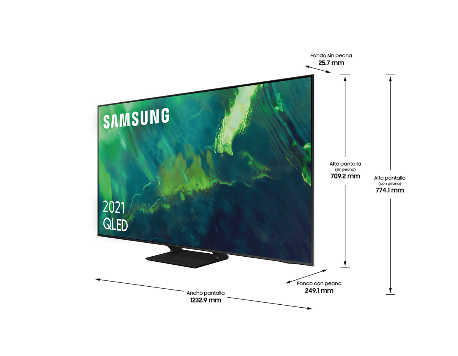 TV QLED 55" - Samsung 55Q70AATXXC, UHD 4K, Quantum 4K, Smart TV, HDR10+, Tizen, Quantum Dot, Negro