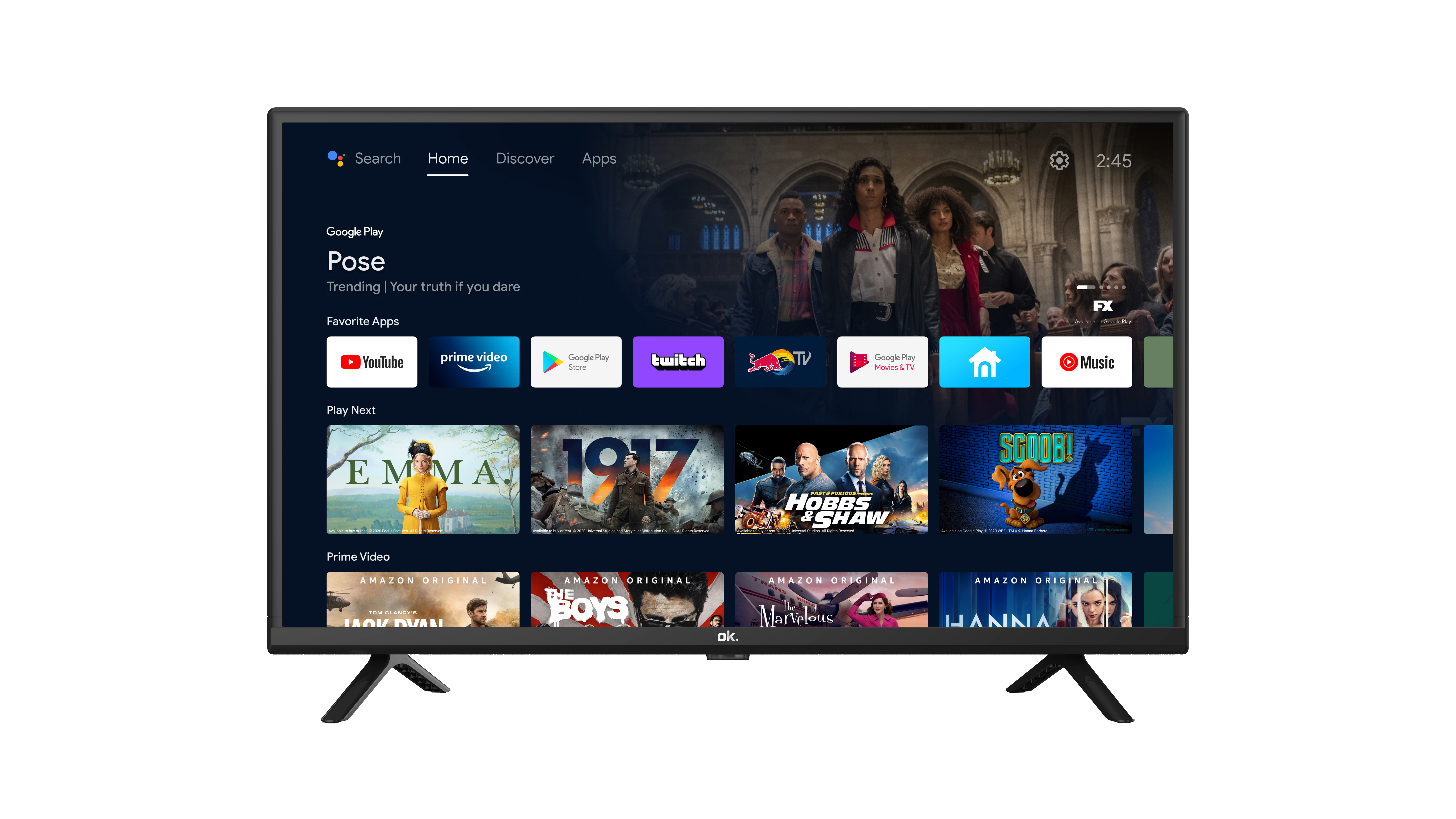 OK. ODL 32950 HC-TAB Android TV (Flat, 32 Zoll / 80 cm, HD-ready)