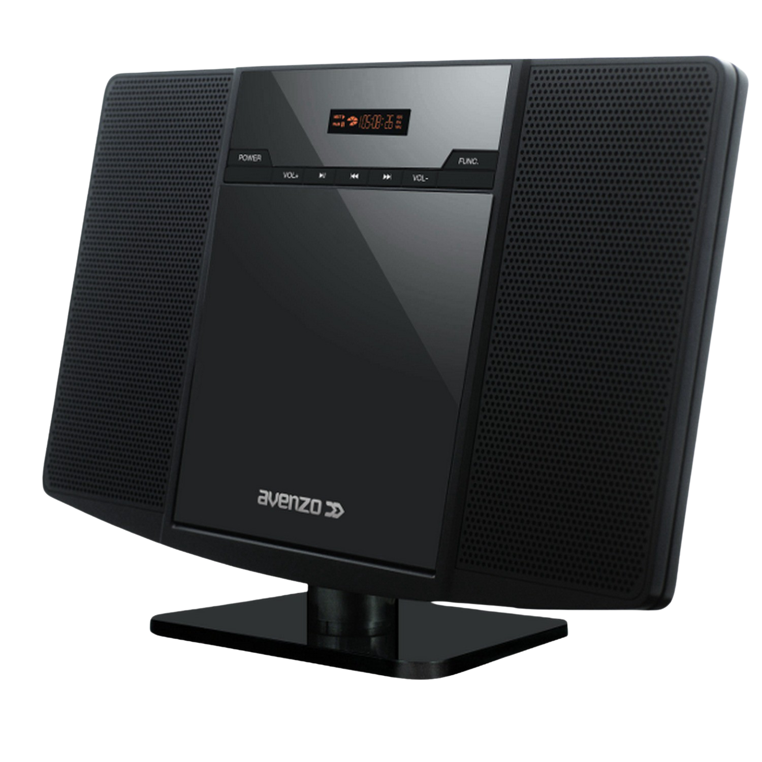 REACONDICIONADO Microcadena - Avenzo AV6020NG, 4 W, De 87.5 a 108 Mhz, Reproductor CD/CD-R/CD-RW/MP3, Radio FM, Negro