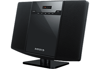 Microcadena - Avenzo AV6020NG, 4 W, De 87.5 a 108 Mhz, Reproductor CD/CD-R/CD-RW/MP3, Radio FM, Negro