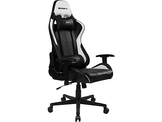 Silla gaming - Drift DR175, 2D (regulable en altura y anchura), Poliuretano, 150kg, Giratorio, Negro y Carbón