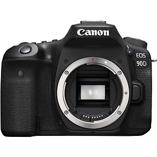 Cámara réflex - Canon EOS 90D, Sensor CMOS 32.5 MP, Vídeo 4K, 45 puntos AF, ISO 25600, Wi-Fi, Bluetooth, Negro