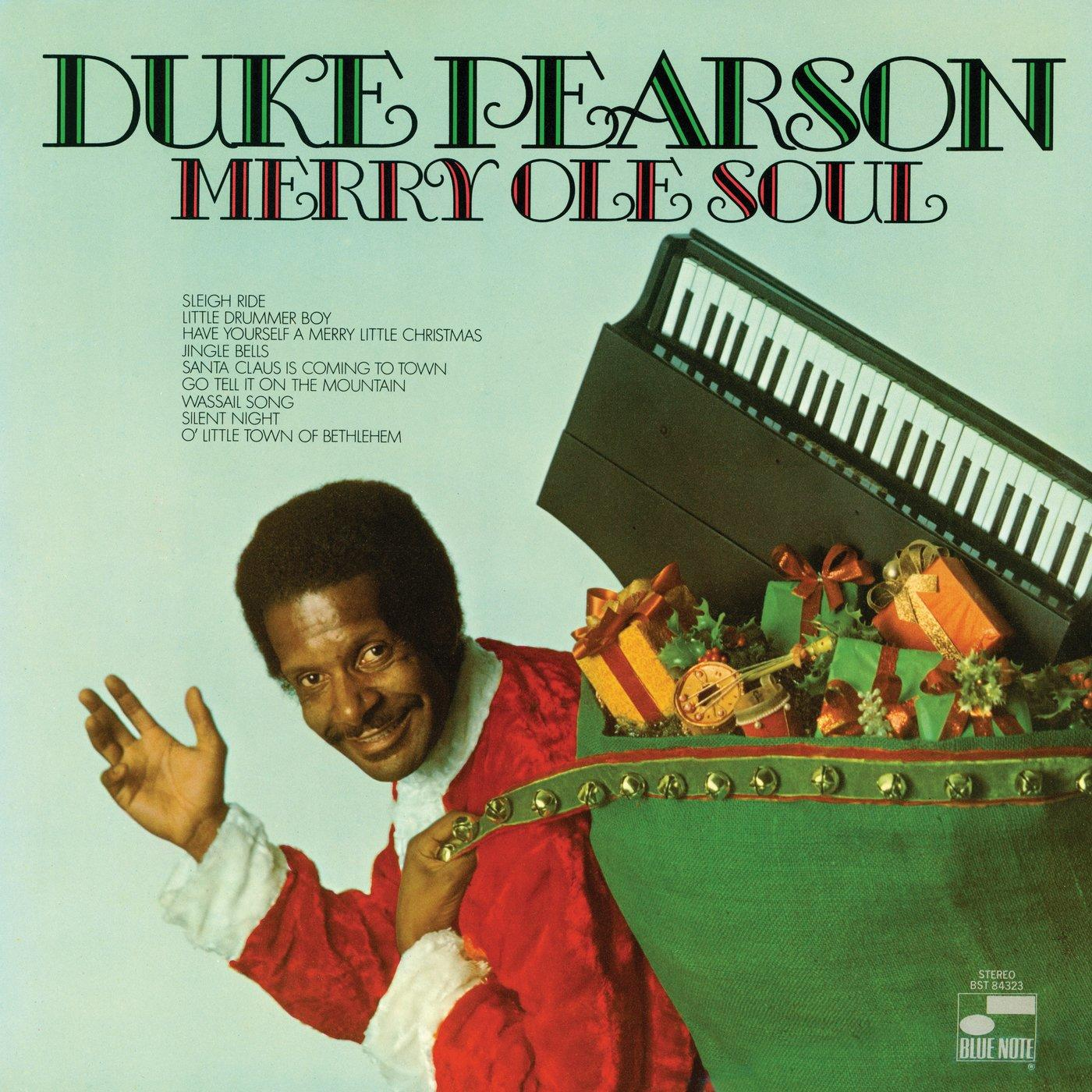 Album borító: Duke Pearson Mikulás ruhában, zongora, ajándékok. Szöveg: Merry Ole Soul, szám lista, Blue Note logó.