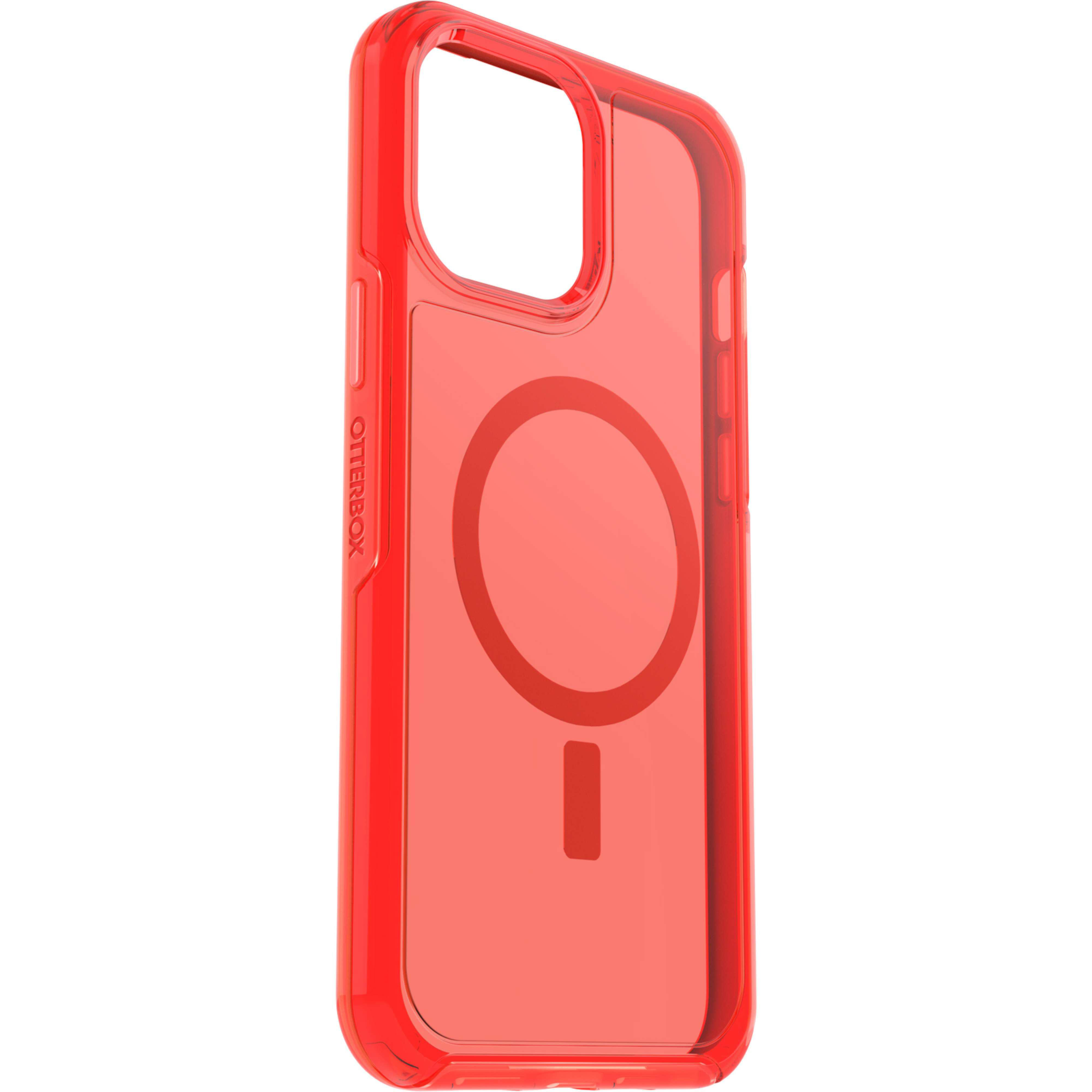 OTTERBOX Symmetry, Backcover, Apple, iPhone 13 Pro Max, Transparent / Rot
