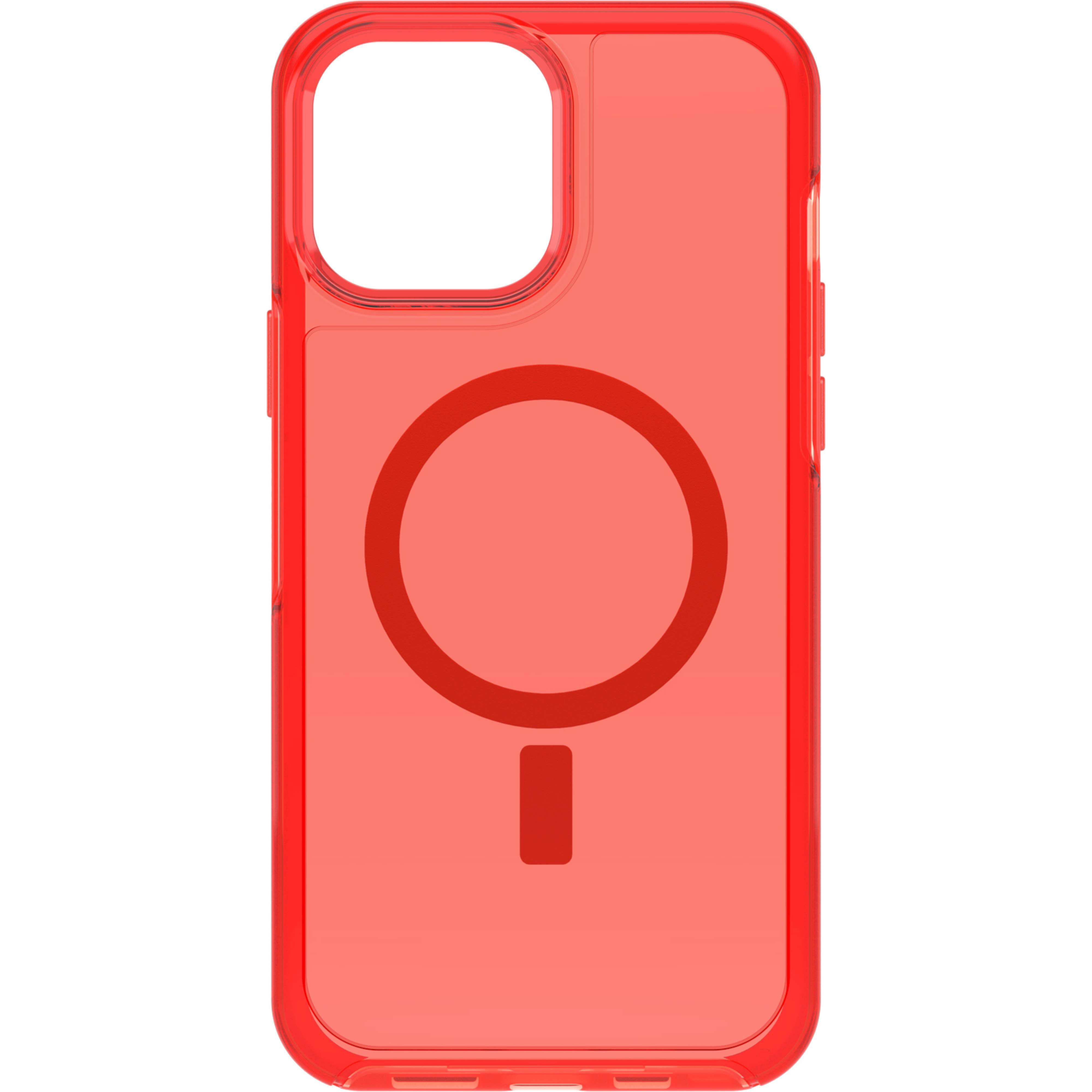OTTERBOX Symmetry, iPhone Apple, Backcover, 13 Transparent Pro Max, Rot 