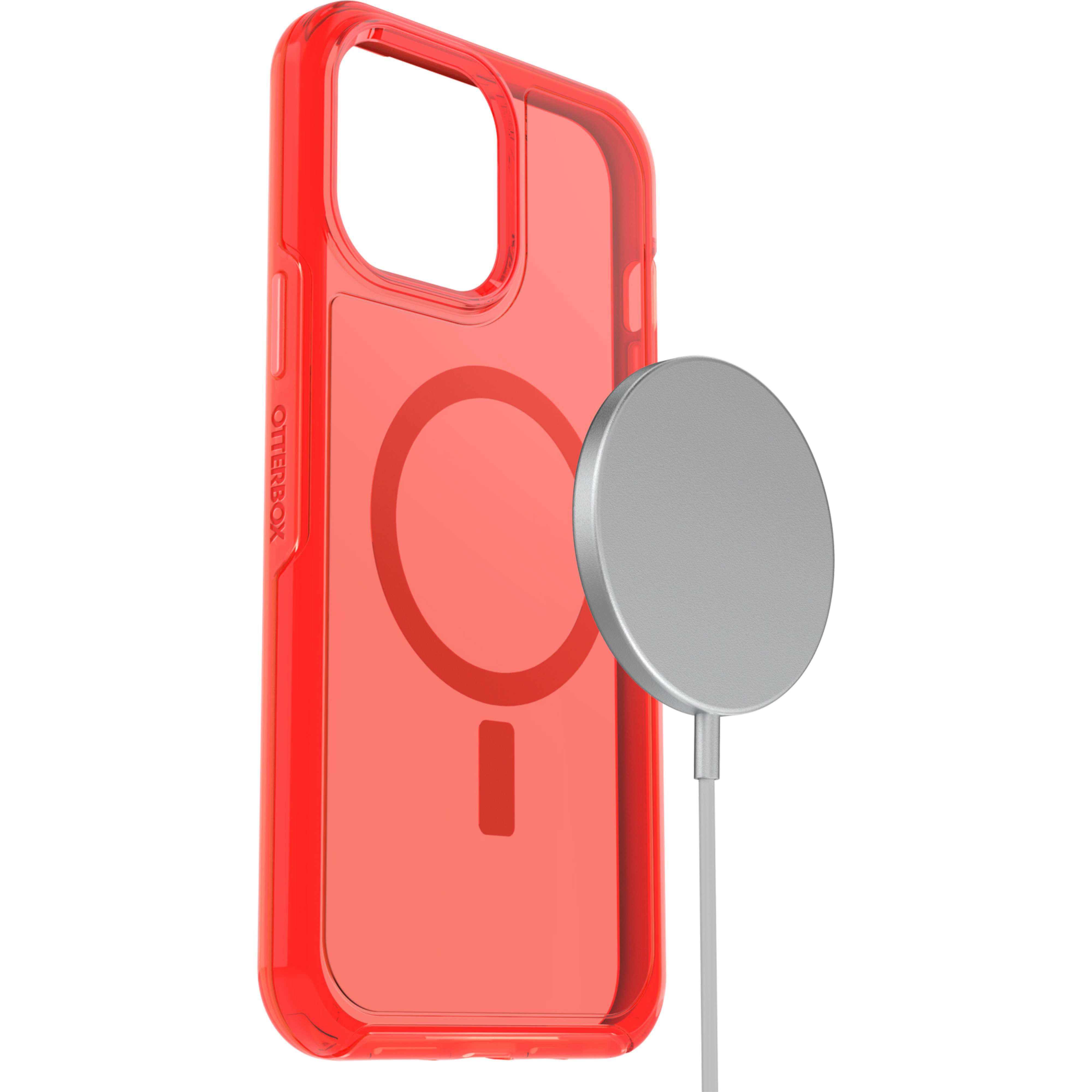 OTTERBOX Symmetry, Backcover, Apple, iPhone 13 Pro Max, Transparent / Rot