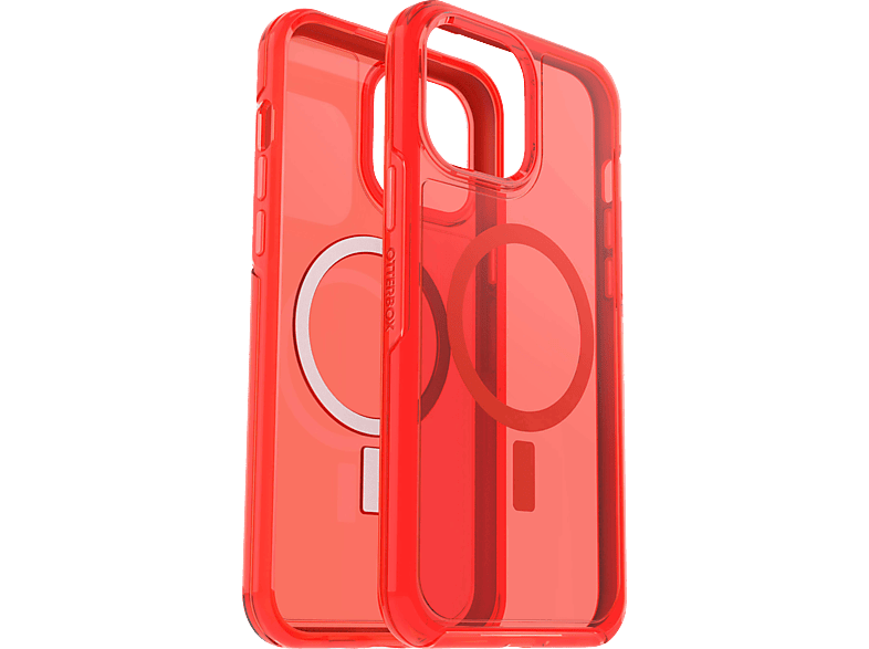 OTTERBOX Symmetry, Backcover, Apple, iPhone 13 Pro Max, Transparent / Rot