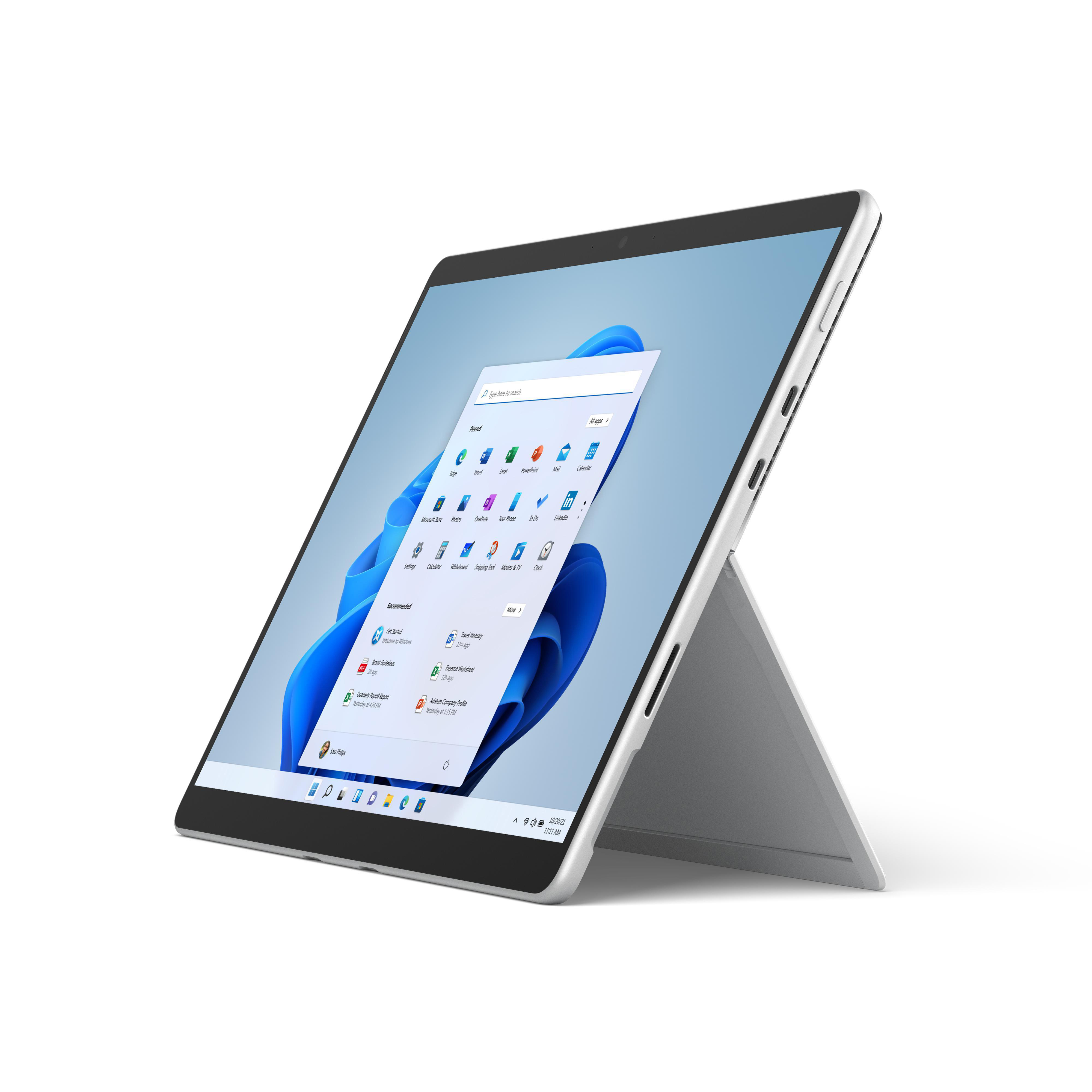 MICROSOFT Surface Pro 8, 2 in 13 Display Core™ Bit) Home 8 (64 Zoll Xe, GB Intel®, Platin mit RAM, i5 SSD, 128 Prozessor, Iris® 11 Intel® Touchscreen, 1, Windows GB