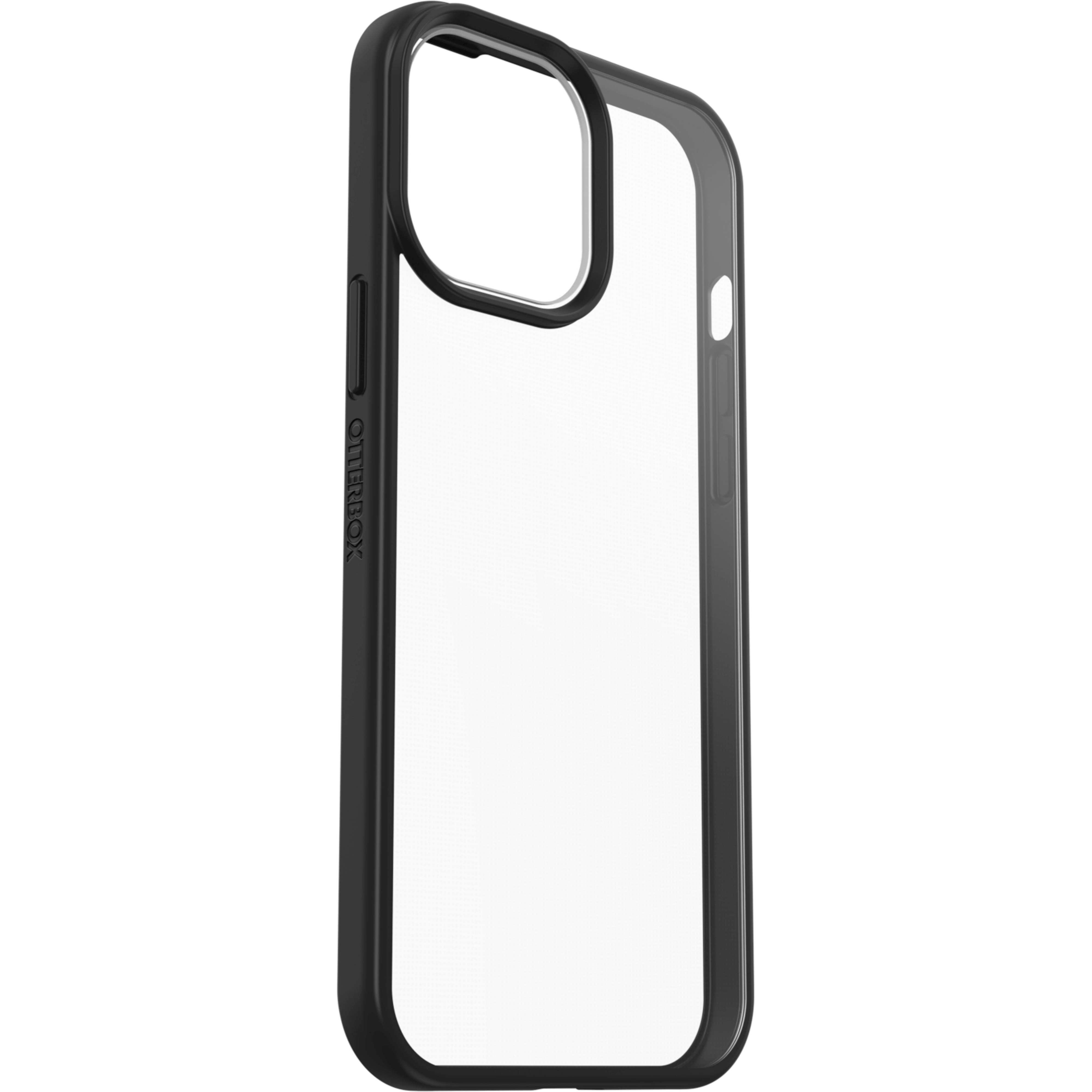 Schwarze Handyhülle mit durchsichtigem Mittelteil. Otterbox-Logo an der Seite.