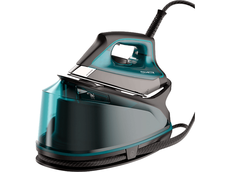 Centro de planchado  Rowenta DG7623 Compact Steam Pro, 2200 W, 6.3 bar,  325 g/min, 1.1 L, Suela Microsteam 400 HD Láser, Vapor vertical, Negro/Azul