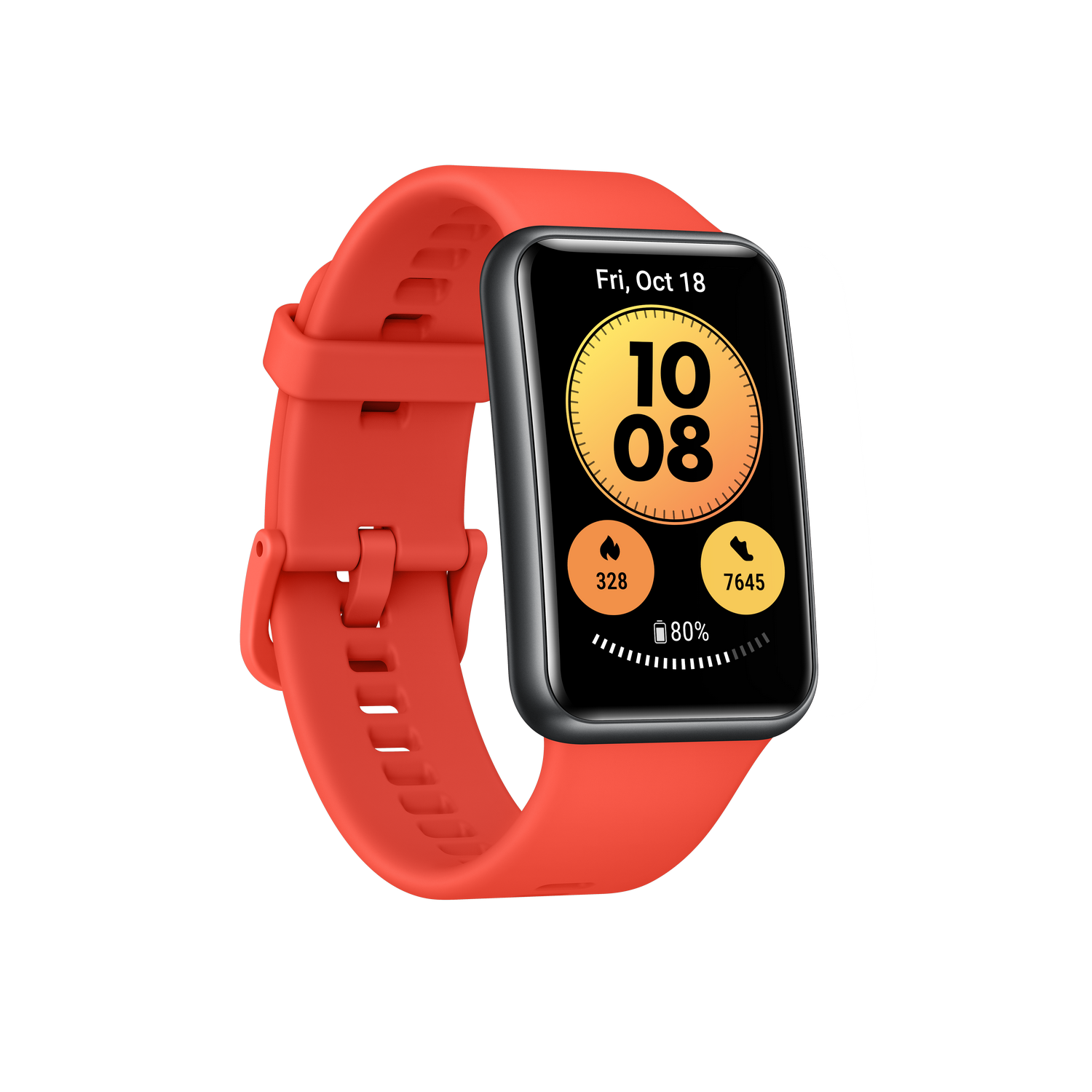 Smartwatch - Huawei Watch Fit New, 21 cm, AMOLED 1.64", GPS, 5ATM, Medición oxígeno en sangre, Rojo