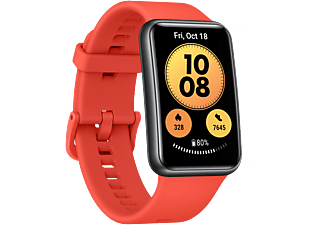 Smartwatch - Huawei Watch Fit New, 21 cm, AMOLED 1.64", GPS, 5ATM, Medición oxígeno en sangre, Rojo