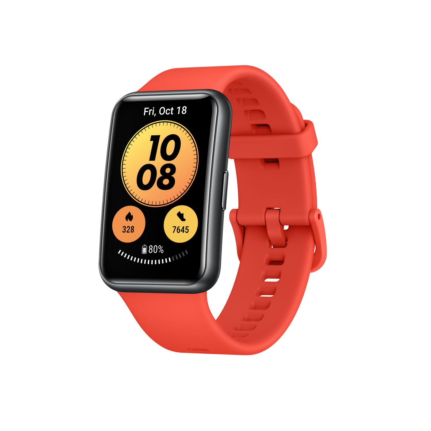 Smartwatch - Huawei Watch Fit New, 21 cm, AMOLED 1.64", GPS, 5ATM, Medición oxígeno en sangre, Rojo