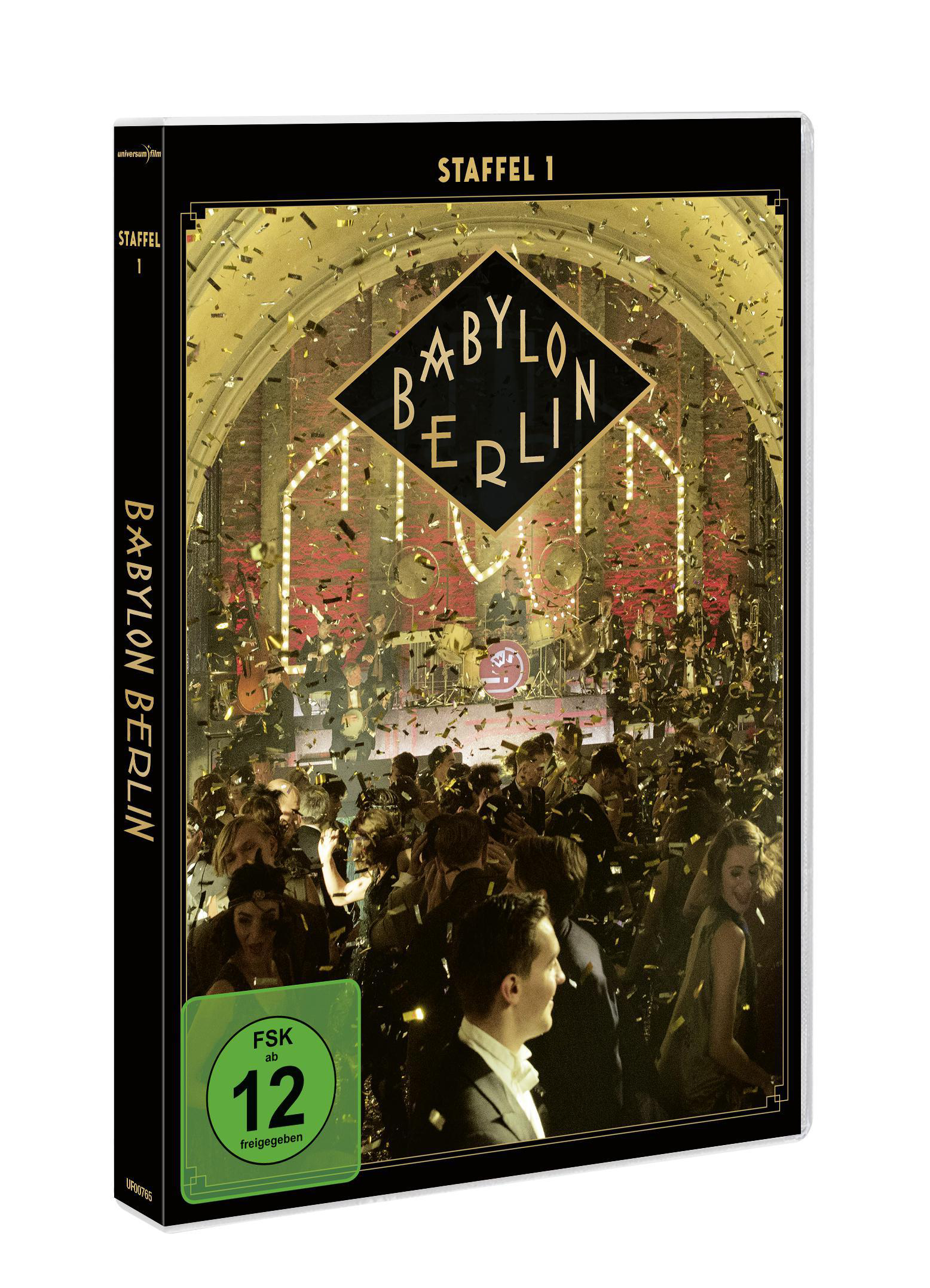DVD-Hülle mit Text und einer Partyszene in einem Gebäude.
