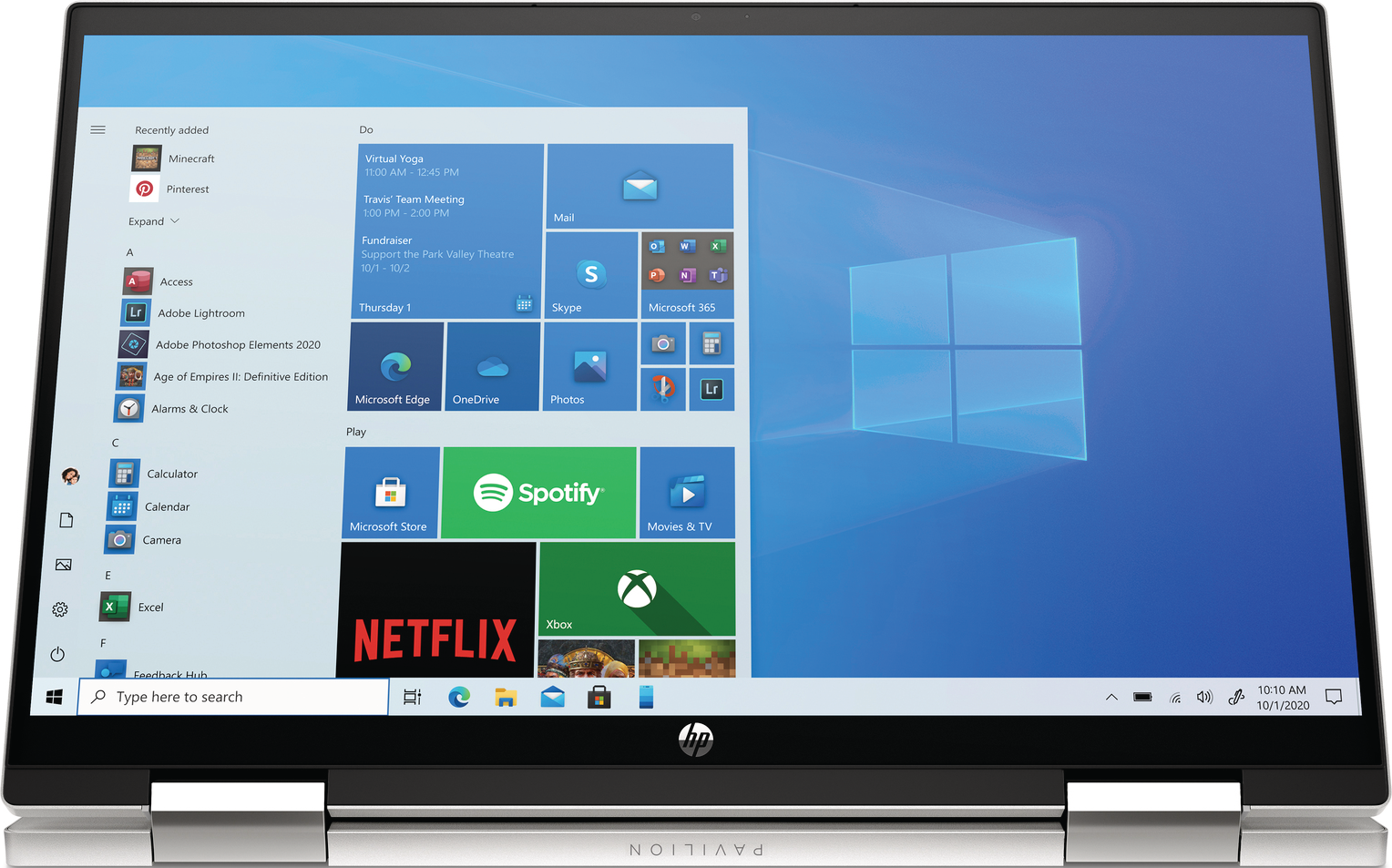 HP Pavilion x360 14-dy0744nz - Convertible 2 in 1 Laptop (14 ", 256 GB SSD, Natural Silver)
