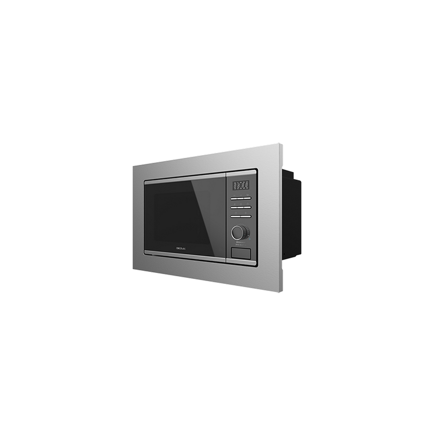 Microondas integrable - Cecotec GrandHeat 2050 Builtin SteelBlack, Grill, 1000W, 6niveles, Descongelación, 20l