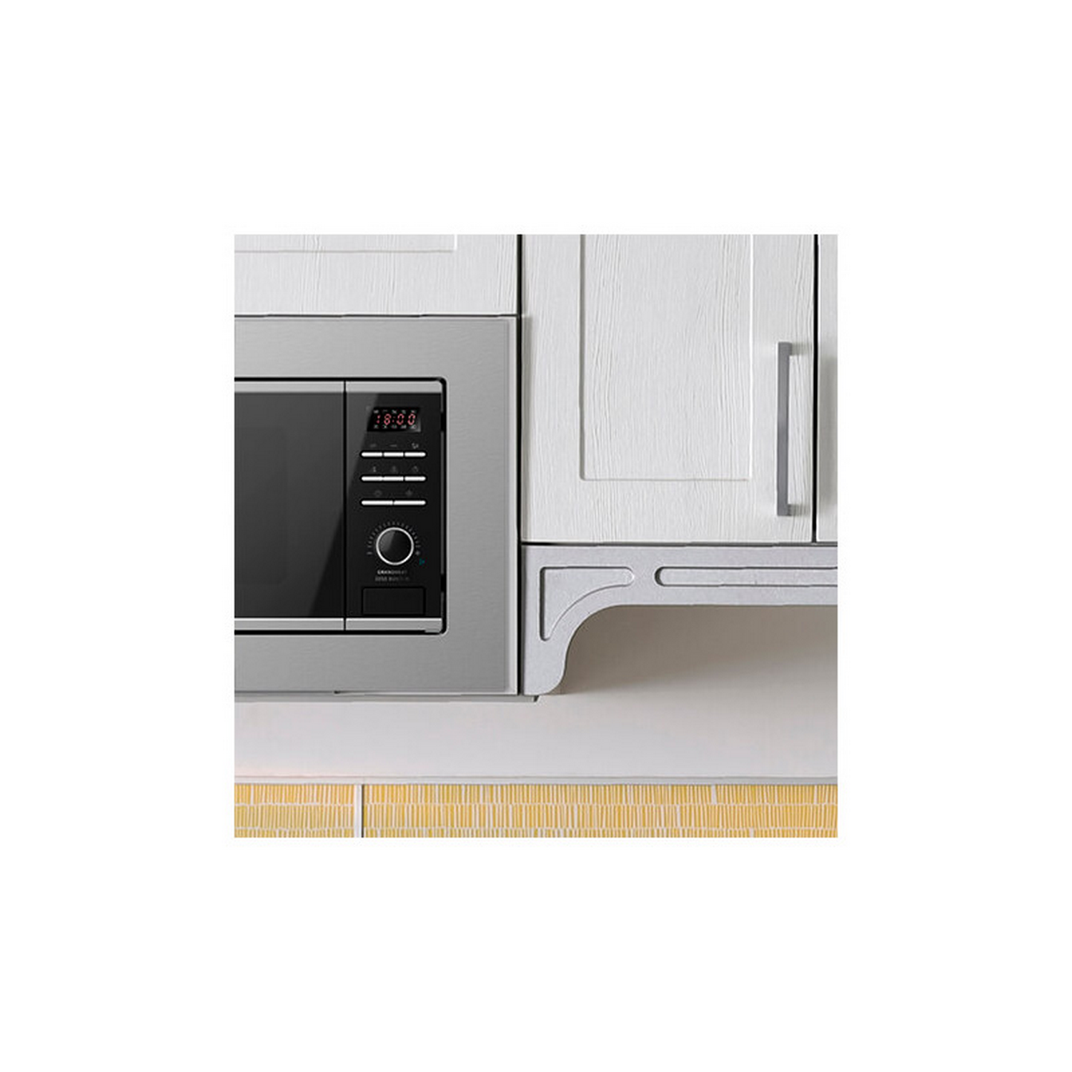 Microondas integrable - Cecotec GrandHeat 2050 Builtin SteelBlack, Grill, 1000W, 6niveles, Descongelación, 20l