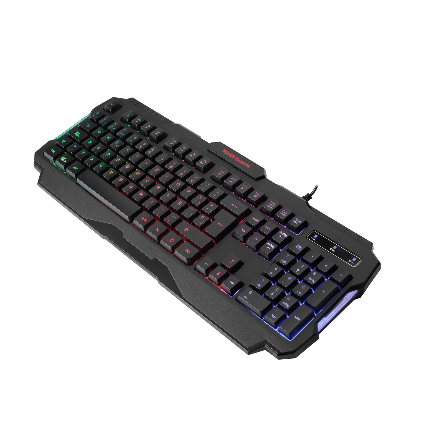 Teclado gaming - Mars Gaming MRK0, Iluminación RGB, ABS , Negro