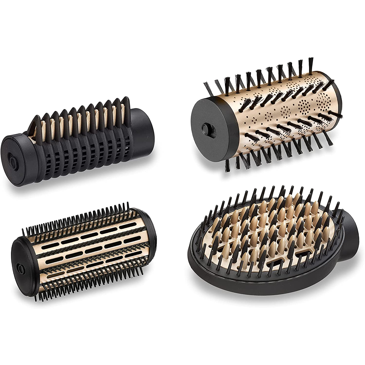 Se muestran cuatro accesorios diferentes para secador de pelo Babyliss.