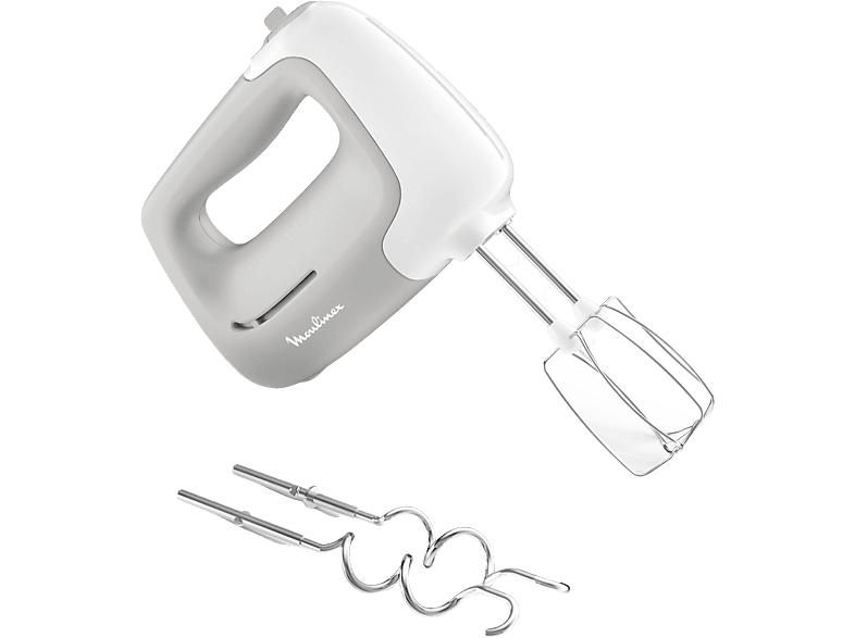 Amasadora de mano - Moulinex HM450, 450W, 5 Velocidades, 2 Varillas, Ganchos, Turbo, Gris Pimienta