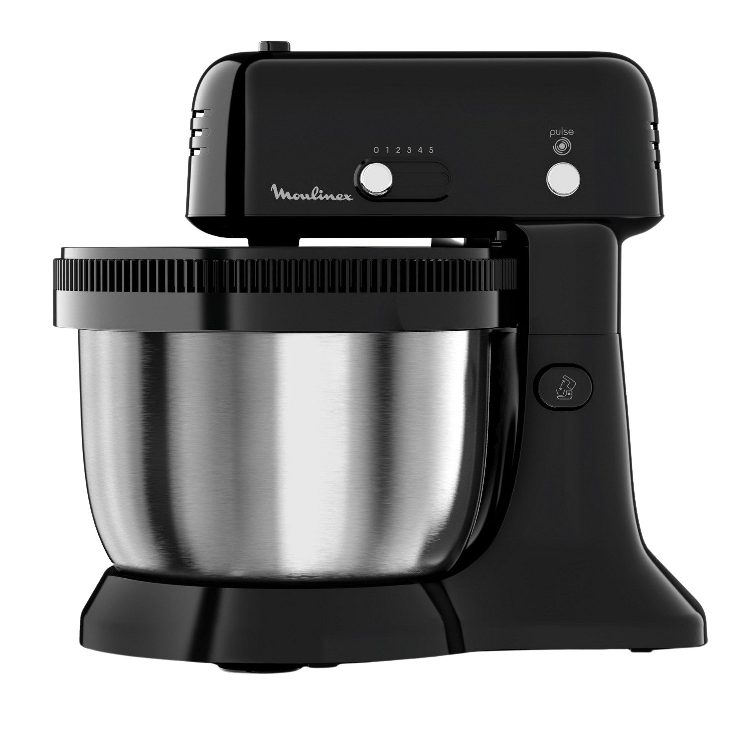 Robot amasador - Moulinex Oh My Cake, 300 W, 4 L, 5 Velocidades, Acero inoxidable, Negro