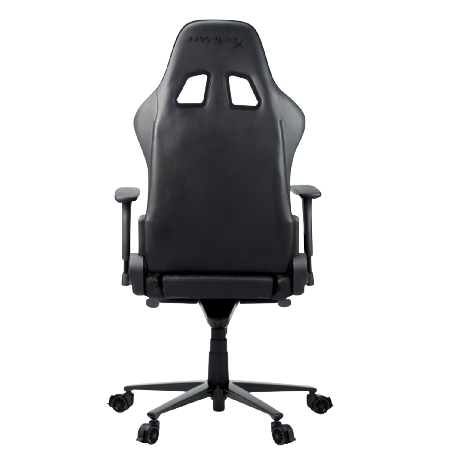 Silla gaming - HyperX Jet Black, Inclinación de 135 grados, Elevador de gas, Tapicería de cuero PU, Negro