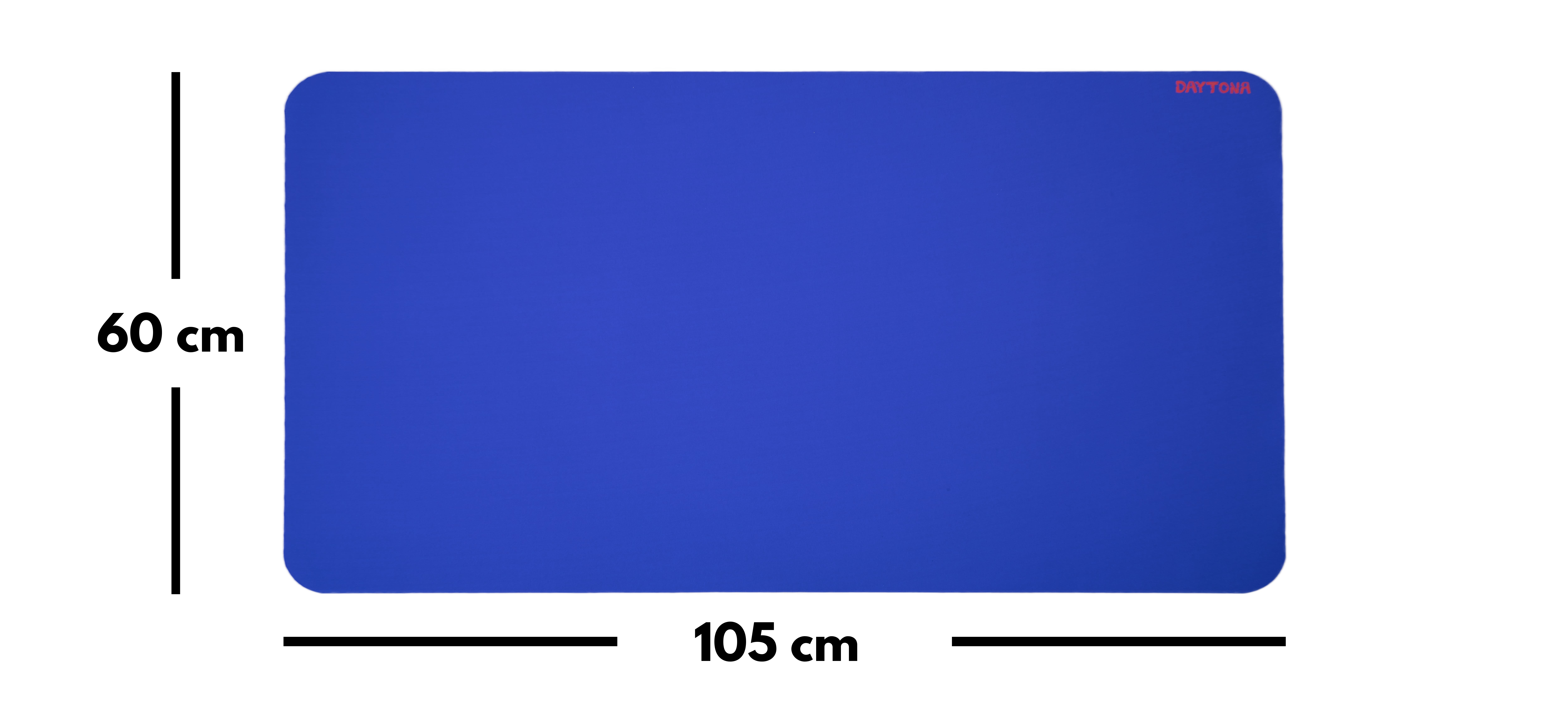 Boyutları 60 cm x 105 cm olan mavi dikdörtgen mouse pad.