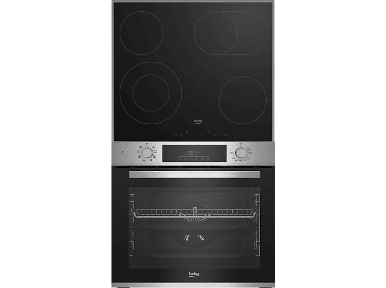 Beko BBSM12320X, Backofen mit autarkem Kochfeld (Elektrokochfeld, A, 72 l)