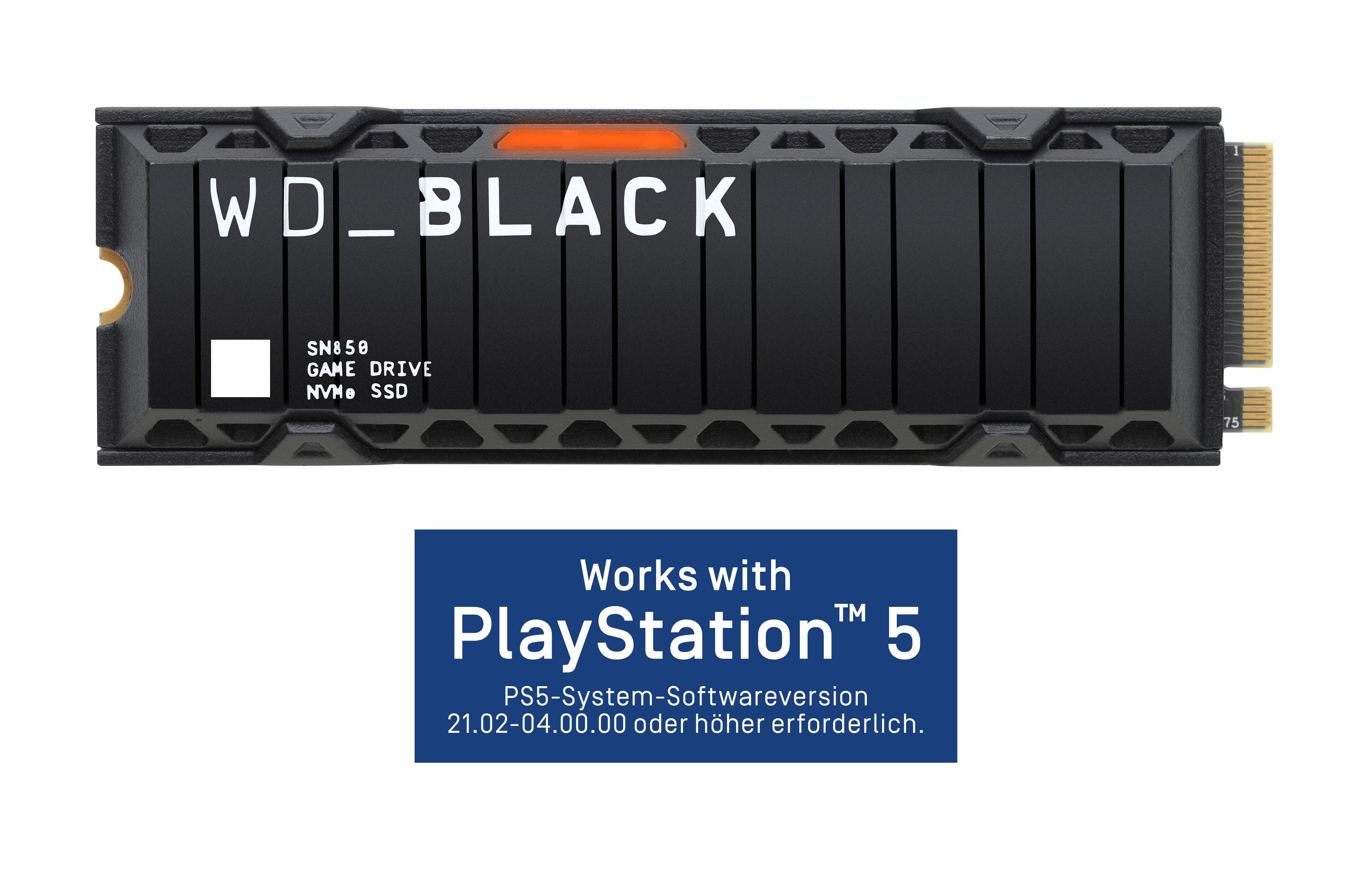 WD_Black™ SN850 mit Kühlkörper - Works with PlayStation™ 5*,, Gaming SSD, Schwarz