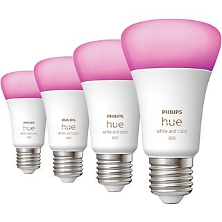 PHILIPS HUE Ampoule Smart White and Color E27 9 W - 4 pièces (32840200)