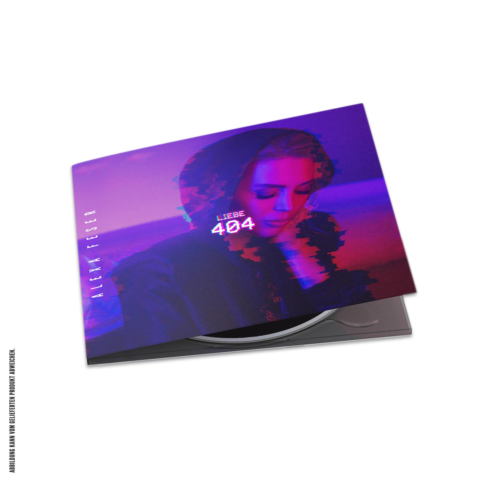 CD-Hülle mit Frauenporträt. Titel 'Liebe 404' und Künstler 'Alexa Feser'.