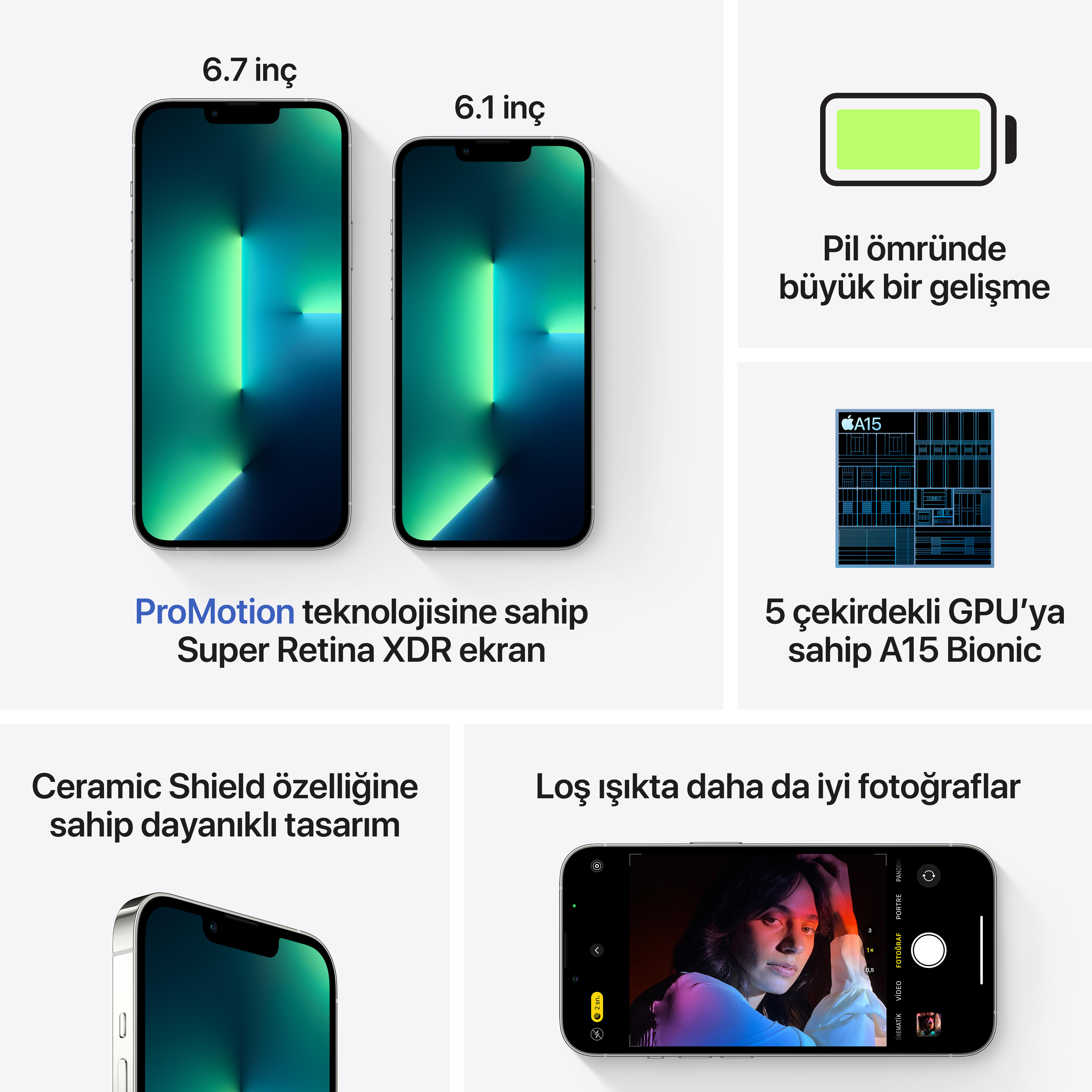 APPLE iPhone 13 Pro Max 128 GB Akıllı Telefon Silver MLL73TU/A