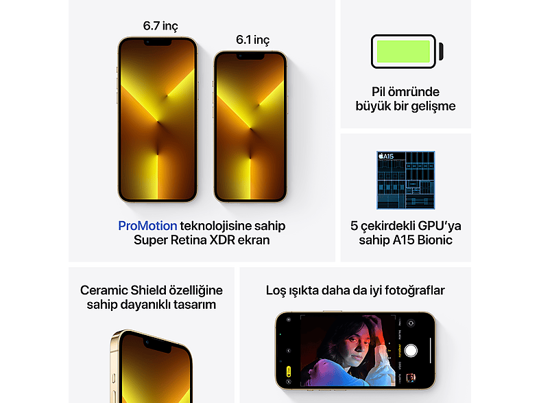 APPLE iPhone 13 Pro Max 512 GB Akıllı Telefon Gold MLLH3TU/A Fiyat