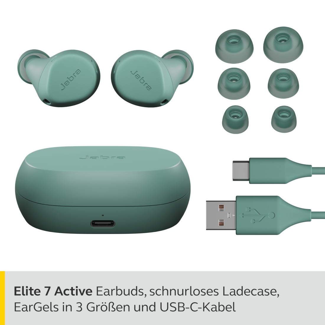 JABRA ELITE 7 ACTIVE, mit anpassbarem ANC, In-ear Kopfhörer Bluetooth Mint